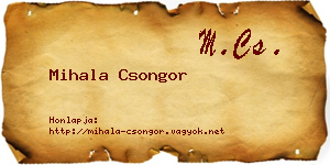 Mihala Csongor névjegykártya